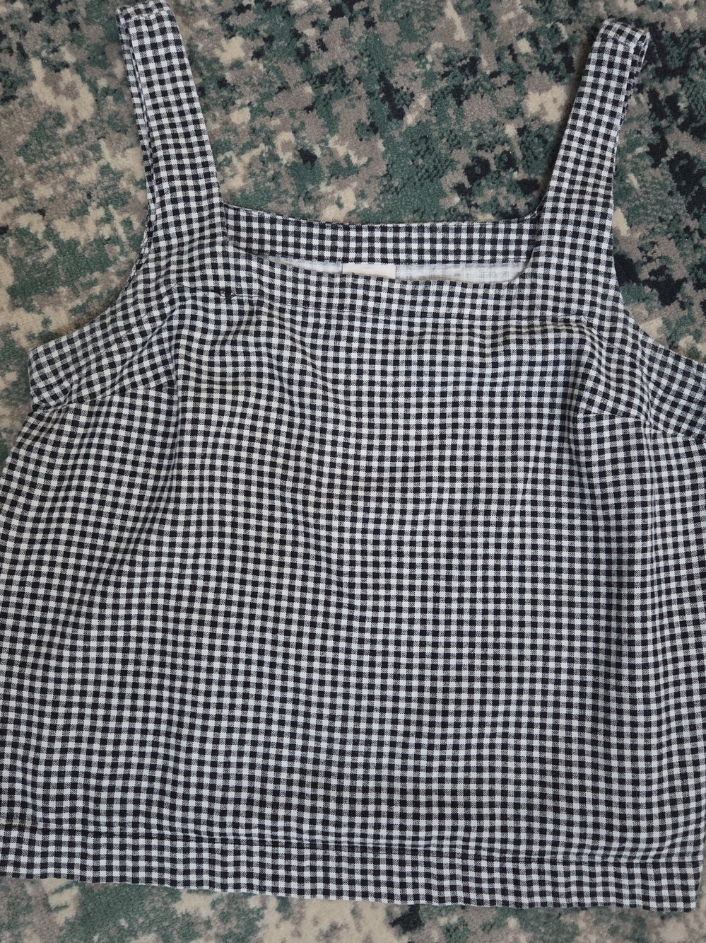 a new day Black & White Gingham Square Neck Camisole